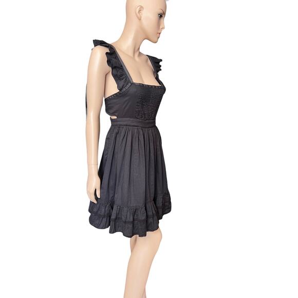 Superdry NEW Vintage Inspired Mini Dress Square Neckline Ruffles Straps Size M - Picture 7 of 15